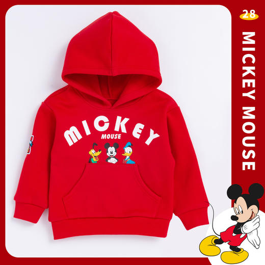 【商场同款】迪士尼秋款男童加绒保暖柔暖连帽套头卫衣224DS0675 商品图0