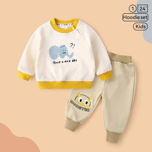 【软糯有型，好穿又好看】春秋款宝宝卫衣套装 上衣婴儿衣服 儿童外套裤子 幼儿外出潮服童装-QQ 商品图7