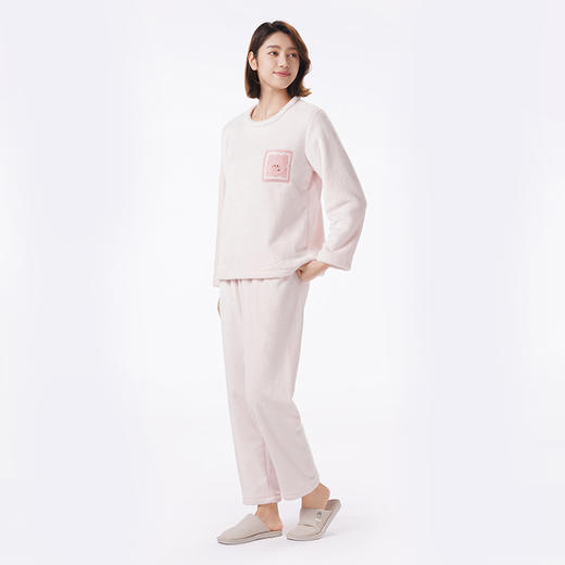 都市丽人睡衣超值精选长袖家居服双面法兰绒厚女士法兰绒套装LHT2J1 商品图2