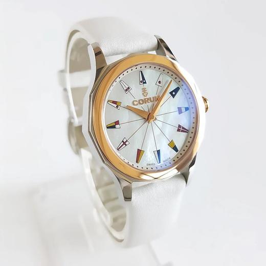 【95新】COROM昆仑海军上将系列32mm精钢/18k玫瑰金表圈钻刻石英女表 071216JH11 商品图4