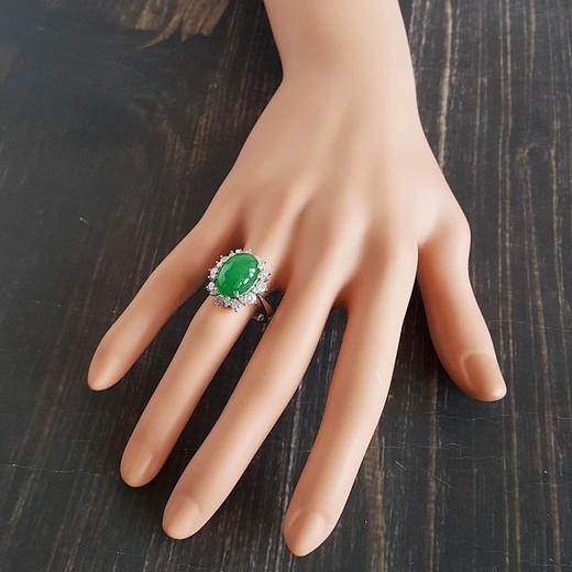 【天然正品】A货满绿糯冰种蛋面收藏级翡翠戒指 戒圈18号可改 现售价：38800！031016KC07 商品图8