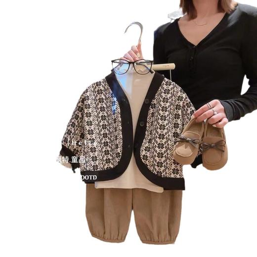 【韩版复古森系碎花针织外套】秋季新款儿童外套童装2024男女童上衣 商品图4