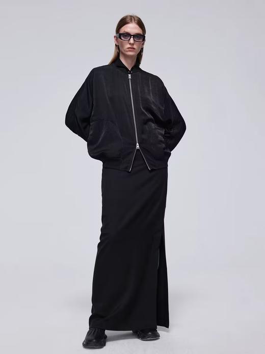 Simple Project/K24149/低腰侧开衩直筒长半裙 商品图1