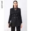 皮尔卡丹女装风衣黑色法式时尚短款系带收腰上衣外套P3331G3988B0
 商品缩略图0