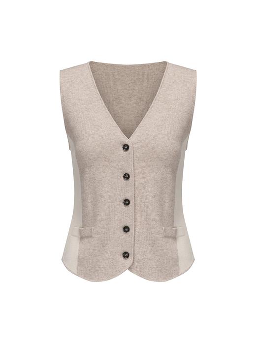 【凛冬光影】几何撞色羊绒羊毛混纺马甲 商品图4