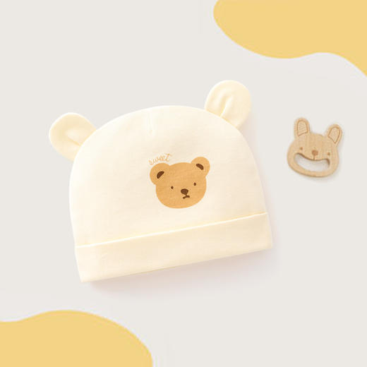 【新生儿小熊纯棉无骨胎帽】婴儿帽子春夏薄款男女宝宝超萌可爱套头帽 商品图0