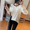 【新品拼接撞色打底衫】秋冬新款 小香风圆领百搭休闲T恤 外穿打底衫  商品缩略图2