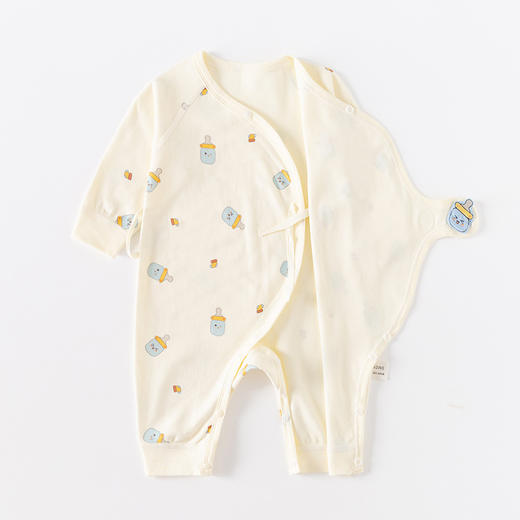 【新生连体衣婴儿无骨哈衣】秋冬纯棉初生和尚服爬服魔术贴宝宝衣服 商品图2