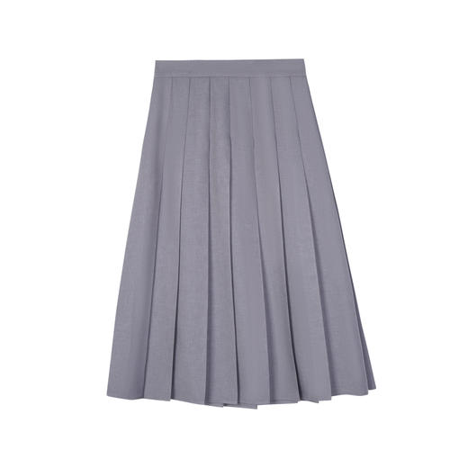 NEELLY纳俪2024秋季商场同款垂感A字半身裙女新款通勤显瘦百褶裙N24082E01116 商品图3