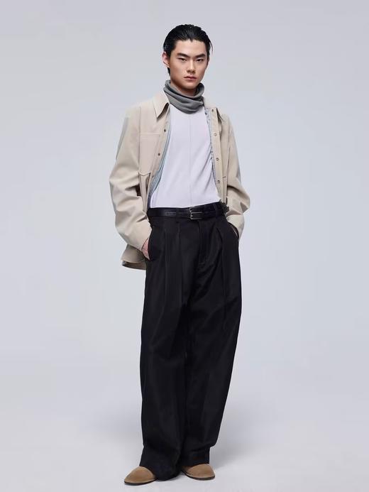 Simple Project/K24194/巴黎扣打褶直筒长裤 商品图3