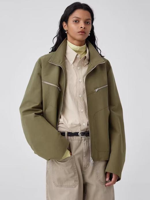 Simple Project/Y24141/棉质双层门襟立领夹克 商品图1