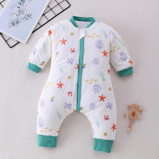 【婴幼儿三层夹棉棉毛分腿睡袋】A类新款婴幼童男宝女宝秋冬保暖锁温 商品图0