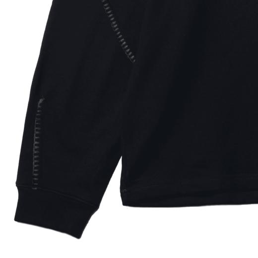 WY139秋冬插肩袖黑色装饰线解构时尚卫衣韩版宽松百搭圆领上衣 商品图5