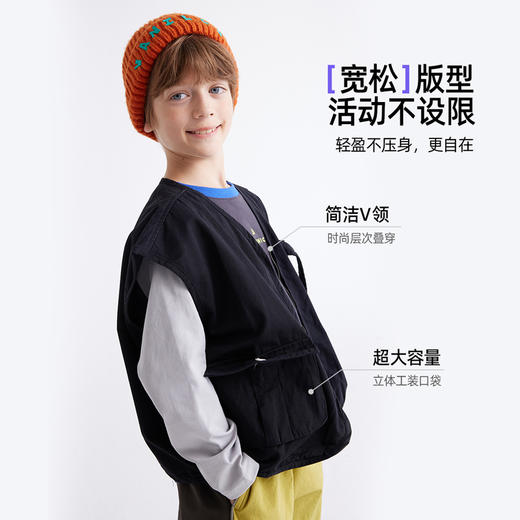 亲子款日系工装马甲春秋季宽松搭配百搭单品PQMJ2301 商品图2