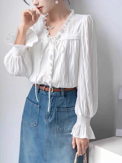 LR木耳边设计感衬衫 商品图0