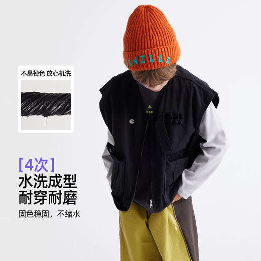 亲子款日系工装马甲春秋季宽松搭配百搭单品PQMJ2301 商品图3