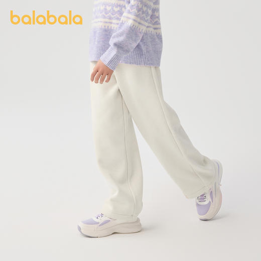 巴拉巴拉童装女童加绒裤子冬装大童长裤款儿童小童宽松直筒裤 商品图2