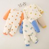 【新生儿双层护肚夹棉保暖分体套装】婴儿棉衣冬款新生儿衣服纯棉A类保暖内衣夹棉宝宝棉服和尚服套装 商品缩略图1
