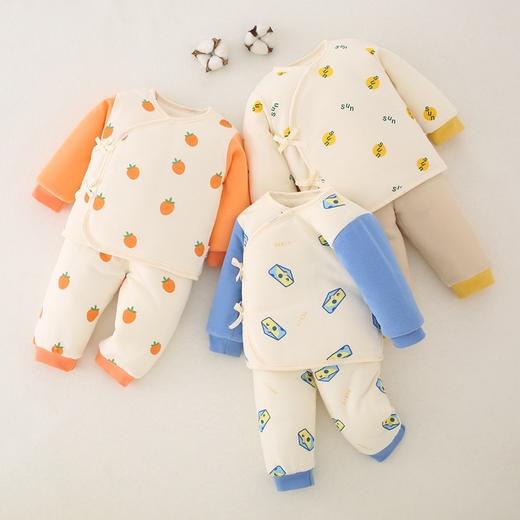 【新生儿双层护肚夹棉保暖分体套装】婴儿棉衣冬款新生儿衣服纯棉A类保暖内衣夹棉宝宝棉服和尚服套装 商品图1
