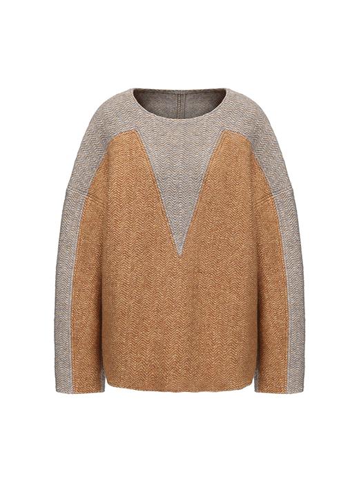 【冬日麦穗】爱心几何趣味撞色绵羊毛毛衣 商品图4