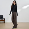 西遇咖色阔腿裤女新款宽松针织休闲裤松弛感长裤遛弯裤13542552 商品缩略图3