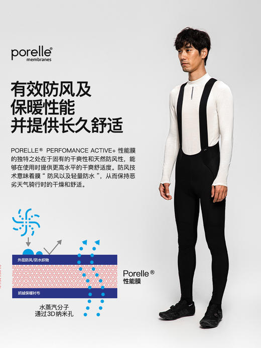 GRC桀骜无尽秋冬新款TECH三层防风抓绒保暖背带自行车骑行长裤男 商品图3