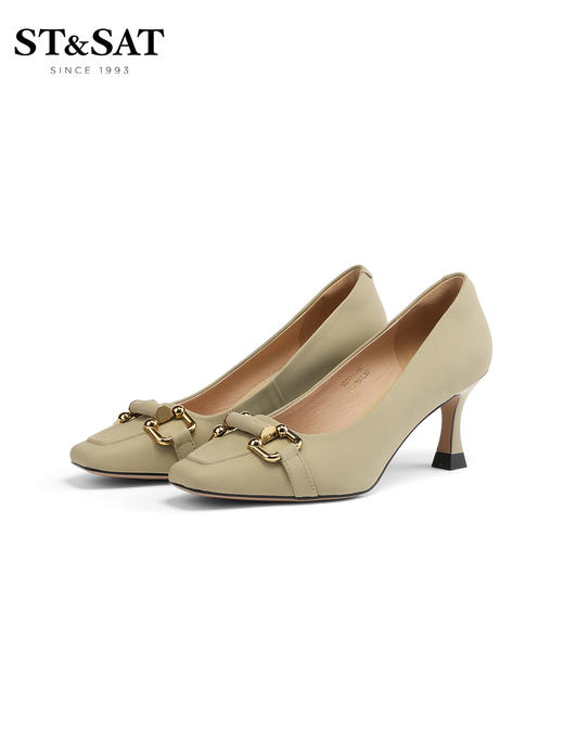 星期六方头马衔扣复古高跟鞋SS31111290 商品图1