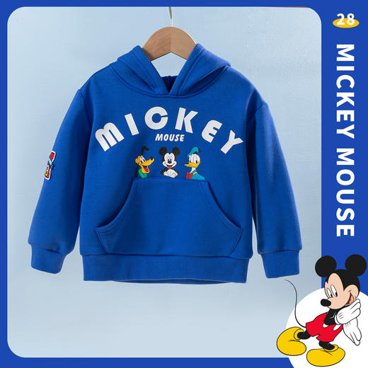 【商场同款】迪士尼秋款男童加绒保暖柔暖连帽套头卫衣224DS0675 商品图1