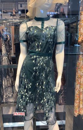 铜绿色连衣裙2S3982
