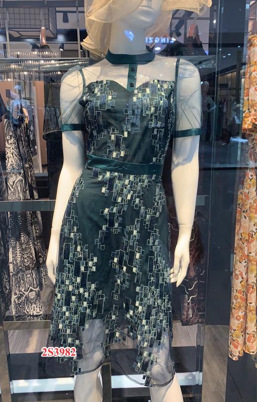 铜绿色连衣裙2S3982 商品图0