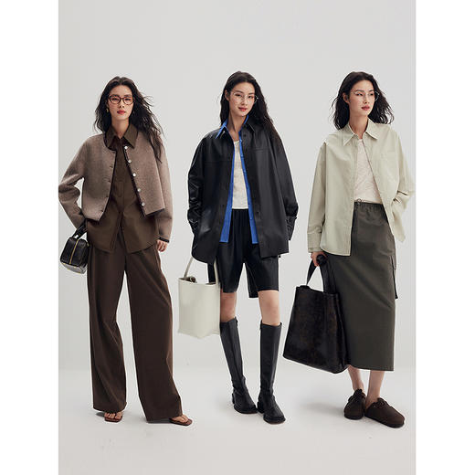 棉仓356604019-液氨双门襟佰搭ROW风廓形衬衫 商品图4