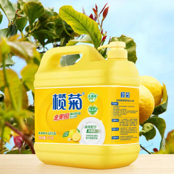 榄菊柠檬洗洁精大桶5kg 金果园餐具洗涤灵果蔬清洗剂食品用级别洗涤剂 商品图3