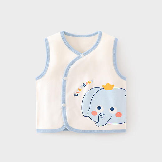 【新生儿纯棉保暖护肚双层马甲】婴儿背心秋冬季宝宝儿童坎肩马夹上衣 商品图0