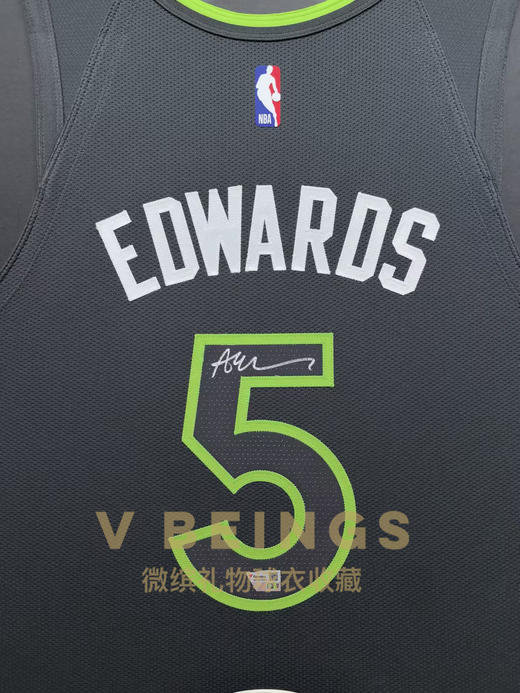 收藏系列 爱德华兹 5号灰色球员版 亲笔签名球衣 商品图2