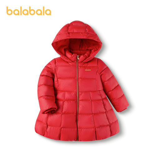 巴拉巴拉童装儿童羽绒服中长款女童连帽外套温暖冬装时髦洋气A摆 商品图4