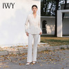 IWY/长款白色职业西装套裤秋冬季国风高端时尚通勤干练西服两件套C14267+P34267 商品缩略图0