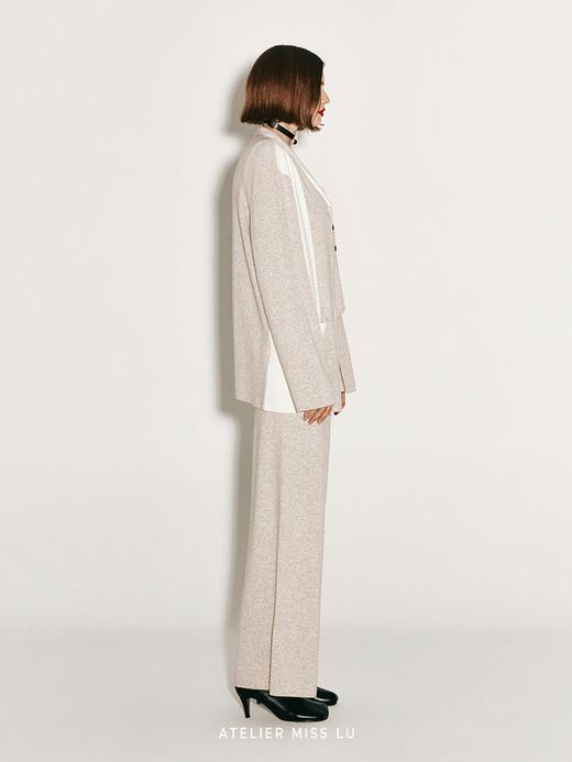 【冬之低语】几何撞色羊绒羊毛混纺开衫外套 商品图2