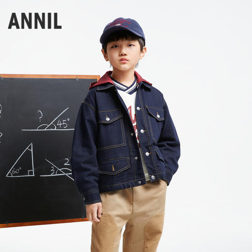 男童防褪色工装牛仔外套新款安奈儿童装实体店同款AB435522 商品图0