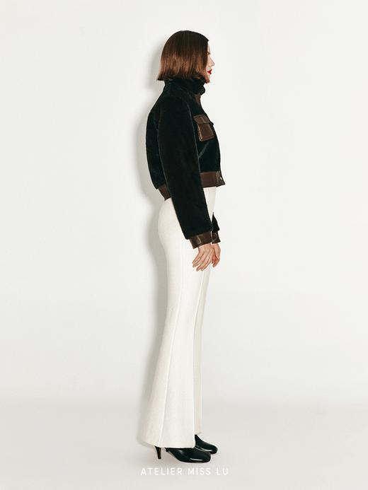 【机车棕熊】复古口袋拼接仿皮草短外套 商品图2