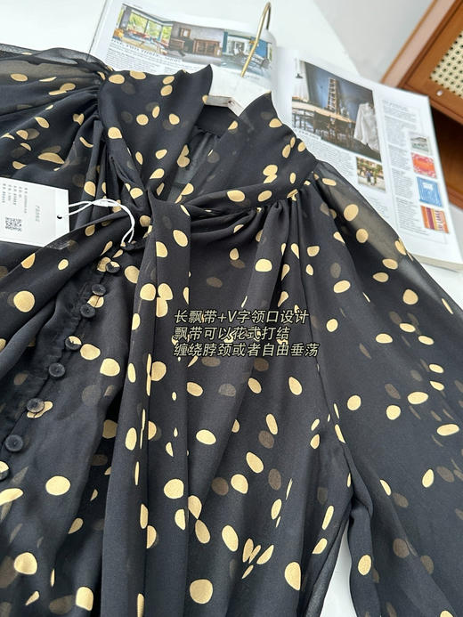 ed*2024秋季新款波点印花真丝混纺两件套连衣裙 商品图12