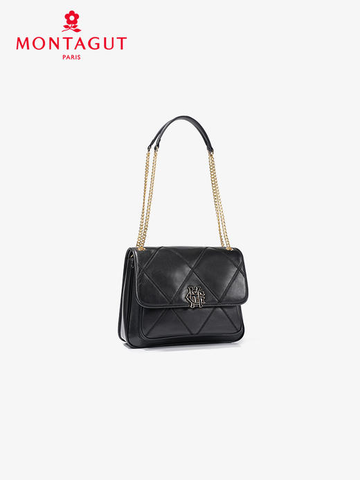 法国梦特娇羊皮时尚菱格单肩通勤斜挎包 商品图8