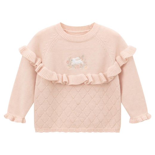 笛莎童装女童针织衫2024冬季新款儿童花朵刺绣毛衫 商品图4