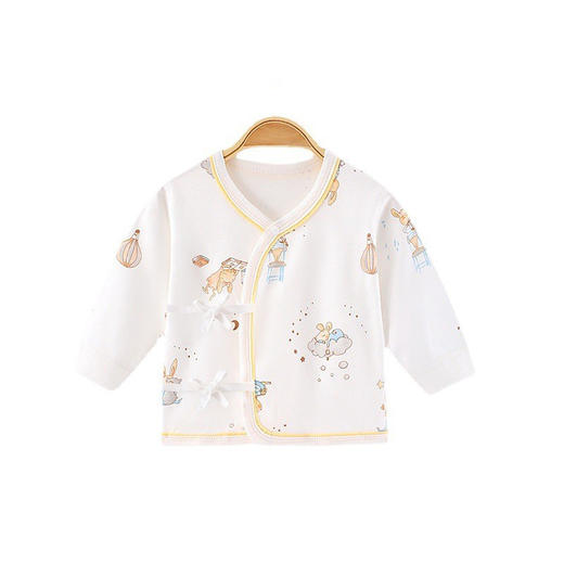 【卡通保暖透气婴幼儿半背衣】新款A类纯棉上衣无骨上衣系绳四季上装 商品图4