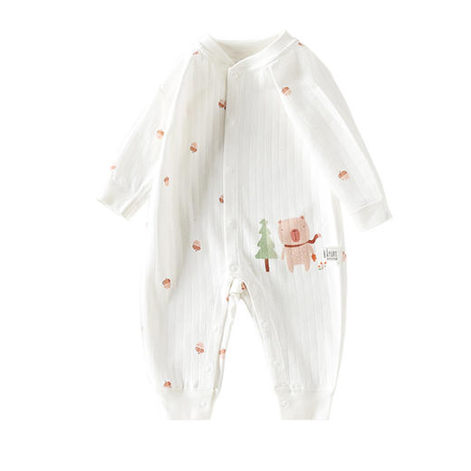 【新生儿小松果连体衣】a类春秋季纯棉连身衣宝宝哈衣长袖爬服初生婴儿衣服 商品图4