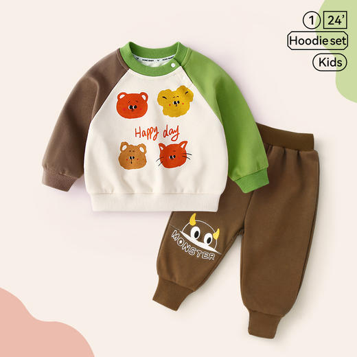 【软糯有型，好穿又好看】春秋款宝宝卫衣套装 上衣婴儿衣服 儿童外套裤子 幼儿外出潮服童装-QQ 商品图6