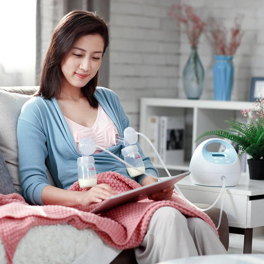 贝瑞克（spectra）电动吸奶器S1按摩吸乳器充电式防回流双边产后挤奶器蓝胖子S1 双边配件【微震按摩可充电】 商品图2