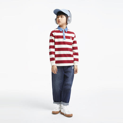 男童挺括全棉牛仔单裤新款安奈儿童装实体店同款AB436550 商品图5