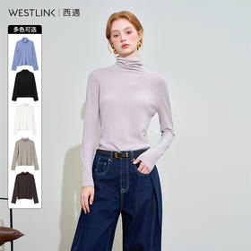 100%羊毛高领长袖毛衣女秋季轻薄保暖内搭上衣SS140279