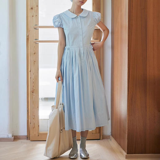 裁缝学苑AQ346 彼得潘领小飞袖收腰连衣裙纸样女装裙子半开裙样板裁剪 商品图2