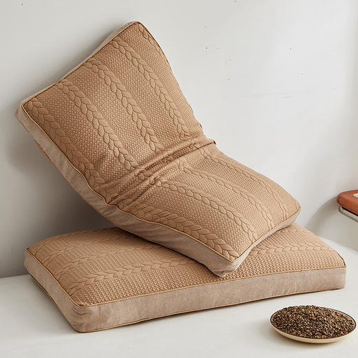 【立体针织棉荞麦枕】立体针织棉荞麦枕头吸汗透气护颈枕芯可拆洗批发代发单人 商品图1